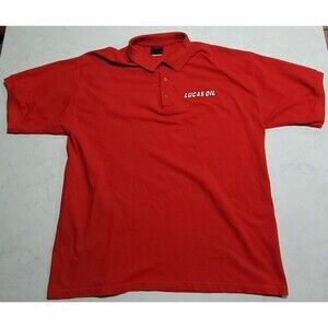 Vintage Lucas Oil Brand Polo Shirt XL Red Nascar F1 Race Car NWOT